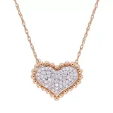"Stella Grace 10k Gold 1/4 Carat T.W. Diamond Heart Necklace, Women's, Size: 17"", White"