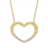 "Stella Grace 10k Gold 1/10 Carat T.W. Diamond Heart Necklace, Women's, Size: 17"", White"