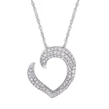 "Stella Grace 10k White Gold 1/4 Carat T.W. Diamond Necklace, Women's, Size: 17"""