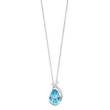 "Brilliance Teardrop Pendant Necklace with Swarovski Crystal, Women's, Size: 18"", Blue"