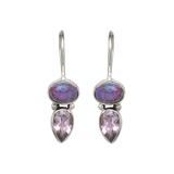YS Gems Women's Earrings Purple - Purple Copper Turquoise & Amethyst Drop Earrings