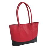 Amerileather Women's Totebags Red - Red & Black Leather Tote