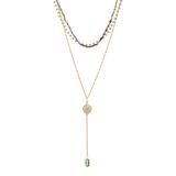 Kwanli Women's Necklaces 18K - Cultured Pearl & Emerald Quartz Madrid Statement Necklace