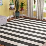 Brown/White Area Rug - Zipcode Design™ Skyler Striped Handmade Flatweave Cotton Gray/Ivory Area Rug Cotton in Brown/White | Wayfair