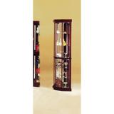 Red Barrel Studio® Boaz Corner Curio Cabinet Wood in Brown/Red, Size 71.0 H x 15.75 W x 15.75 D in | Wayfair C7238FD340414C1D98269F6E5C88AA3C