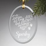 Custom Personalization Solutions Forever In My Heart Personalized Glass Dog Ornament, 4 IN, Transparent