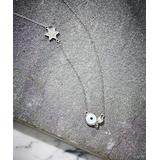 Vera & Co. Women's Necklaces - Blue & Cubic Zirconia Star of David Station Necklace