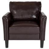 Side Chair - Winston Porter Gabby 33.5Cm Wide Side Chair Faux Leather/Plastic in Brown, Size 36.5 H x 33.5 W x 30.75 D in | Wayfair