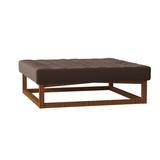 Maria Yee Harold 48" Wide Tufted Square Standard Ottoman Polyester/Cotton in Brown, Size 16.0 H x 48.0 W x 48.0 D in 265-105488122F19 Wayfair
