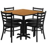 Winston Porter Lomonaco 4 - Person Dining Set Plastic/Acrylic/Wood/Metal/Upholstered Chairs in Brown, Size 30.0 H in | Wayfair
