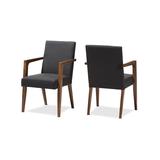 Baxton Studio Accent Chairs Dark - Dark Gray & Brown Andrea Armchair - Set of Two