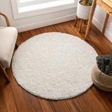 Well Woven Madison Shag Ivory Area Rug Polypropylene in White, Size 47.0 H x 47.0 W x 1.0 D in | Wayfair 79124R
