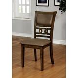 Loon Peak® Gaenside Queen Anne back Side Chair in Antique Walnut Faux Leather/Wood/Upholstered in Brown | Wayfair F341AD1C4C284BACA05468C6A8C3E2F6