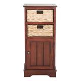 SAFAVIEH Chests Cherry - Pine Cabinet With Wicker Baskets