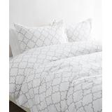 Melange Home Duvet Covers GREY - White & Gray Lattice Cotton Duvet Cover Set