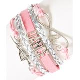CJ Merchantile Girls' Bracelets Silver - Pink 'Dance' Charm Bracelet