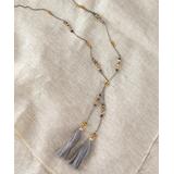 LA3accessories Women's Necklaces - Gray & Goldtone Beaded Tassel Necklace