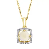 "Stella Grace 10K Gold Gemstone & 1/10 ct. T.W. Diamond Frame Pendant Necklace, Women's, Size: 17"", White"