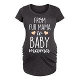 Bloom Maternity Women's Tee Shirts HEATHER - Heather Charcoal 'Fur Mama To Baby Mama' Maternity Scoop Neck Tee