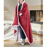 Safdie & Co. Inc. Wearable & Hooded Blankets red - Red Hooded Throw