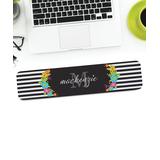 Personalized Planet Mouse Pads BLACK/WHITE - Black & White Floral Stripes Personalized Wrist Pad