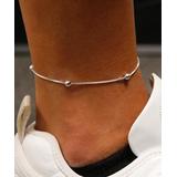 Chamonix Women's Anklets - Sterling Silver Ball-Bead Anklet