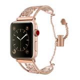 Prime Bands Replacement Bands Rosegold - Rose Goldtone Floral Stainless Steel Apple Watch Band