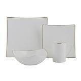 Red Vanilla Extreme 16 Piece Bone China Dinnerware Set, Service for 4 Bone China/Ceramic in White | Wayfair EG3600-904/4