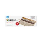 KINGARTTM Art Paintbrushes - 24-Pc. Brush Library in Canvas Wrap Pouch