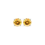 Regal Jewelry Women's Earrings - Lab-Created Citrine & 10k White Gold Round-Cut Stud Earrings