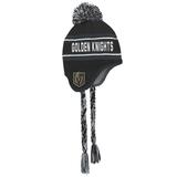 Youth Black Vegas Golden Knights Jacquard Tassel Pom Knit Hat