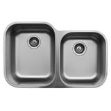 Karran Undermount Stainless Steel 31-1/2" X 20-1/8" 60/40 Double Bowl Kitchen Sink Stainless Steel in Gray, Size 8.75 H x 31.5 W x 20.13 D in