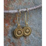 Boho Treasures by Wise Creations Women's Earrings Gold - Antique Goldtone Sunflower Drop Earrings