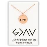 Designs by KaraMarie Women's Necklaces - 14k Rose Gold-Plated God is Greater Pendant Necklace & Card