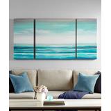 Main Street Canvases Blue - Teal Tides Wrapped Canvas - Set of Three
