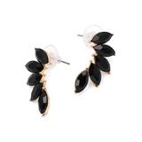 Ella & Elly Women's Earrings Black - Black Crystal & Goldtone Marquise-Cut Drop Earrings