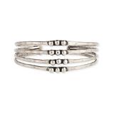 ZAD Women's Bracelets Silver - Silvertone Hammered Dots Cuff
