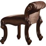Astoria Grand Troutman Fabric Wooden Vanity Stool Wood/Upholstered in Brown, Size 27.56 H x 20.8 W x 25.0 D in | Wayfair