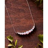 Mondevio Women's Necklaces Silver, - Lab-Created Opal & Sterling Silver Graduated Bib Necklace