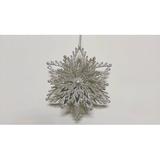 The Holiday Aisle® 3D Glitter Snowflake Holiday Shaped Ornament Plastic in Gray, Size 3.0 H x 3.0 W x 2.0 D in | Wayfair
