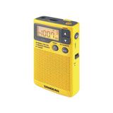 Sangean Camp & Hike AM/FM/NOAA Weather Emergency Alert Speaker Digital Tuning Yellow DT400W