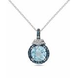 Sofia B Women's Necklaces Topaz - Sky & London Blue Topaz Diamond-Accent Halo Pendant Necklace