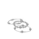 Belk 3-Piece Stretch Tube Bracelet Set, Silver