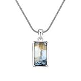 callura Women's Necklaces Silver/Montana - Montana Crystal & Silvertone Bezel Pendant Necklace