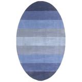 Blue Area Rug - Latitude Run® Aarush Striped Handmade Tufted Wool Area Rug Wool in Blue, Size 60.0 W x 0.5 D in | Wayfair