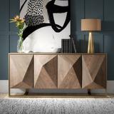 Wrought Studio™ Hubertine 72.5" Wide Elm Wood Buffet Table Wood in Brown, Size 32.5 H x 72.5 W x 19.0 D in | Wayfair
