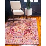 Bungalow Rose Glasser Oriental Red/Yellow Area Rug Polyester in Brown/Red/Yellow, Size 120.0 H x 96.0 W x 0.25 D in | Wayfair