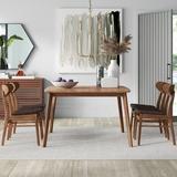Mercury Row® Fullerton 4 - Person Dining Set Wood/Upholstered Chairs in Brown | Wayfair 7761D5B5BAB94825B240D44944B4E1A6