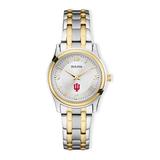"Women's Bulova Silver/Gold Indiana Hoosiers Classic Two-Tone Round Watch"