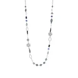 Ruby Rd Silver-Tone Disc Beaded Link Necklace, Blue
